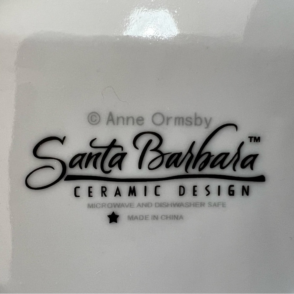 Santa Barbara Ceramic Design Cafe Le Jardin Canape Plates Set of 4 French Theme - Picture 11 of 12